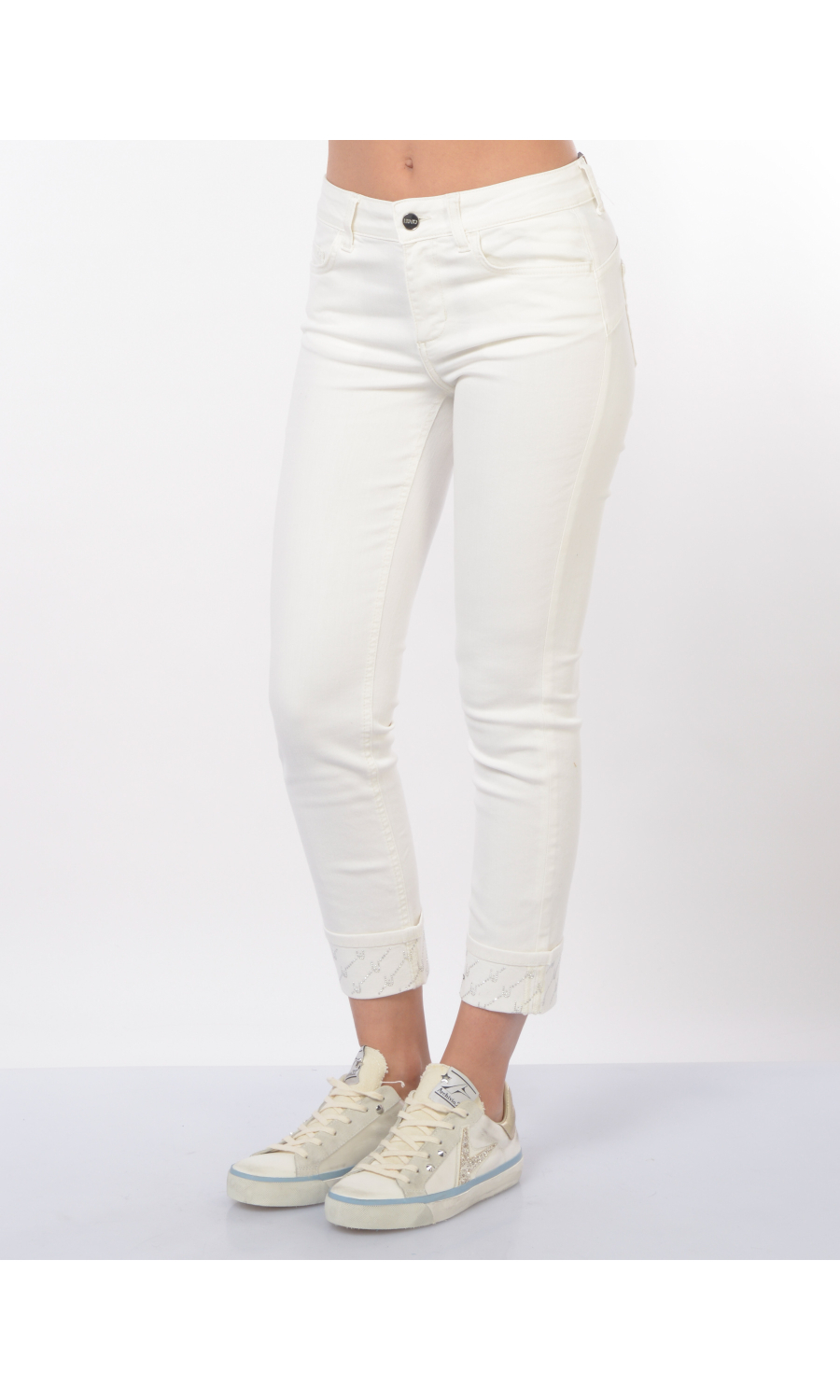 jeans da donna Liu Jo Monroe Skinny con balza e strass