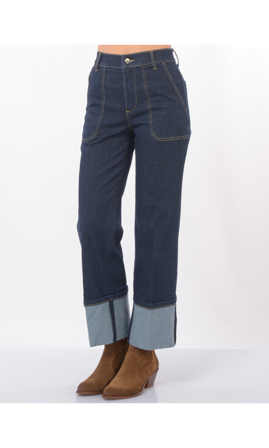 jeans da donna Liu Jo straight fit con maxi balza