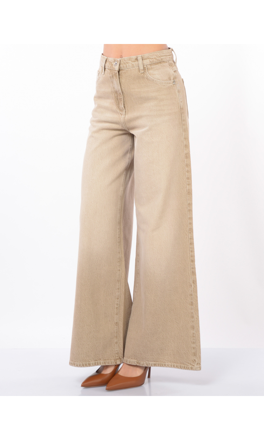 jeans da donna Patrizia Pepe a vita bassa effetto delave'