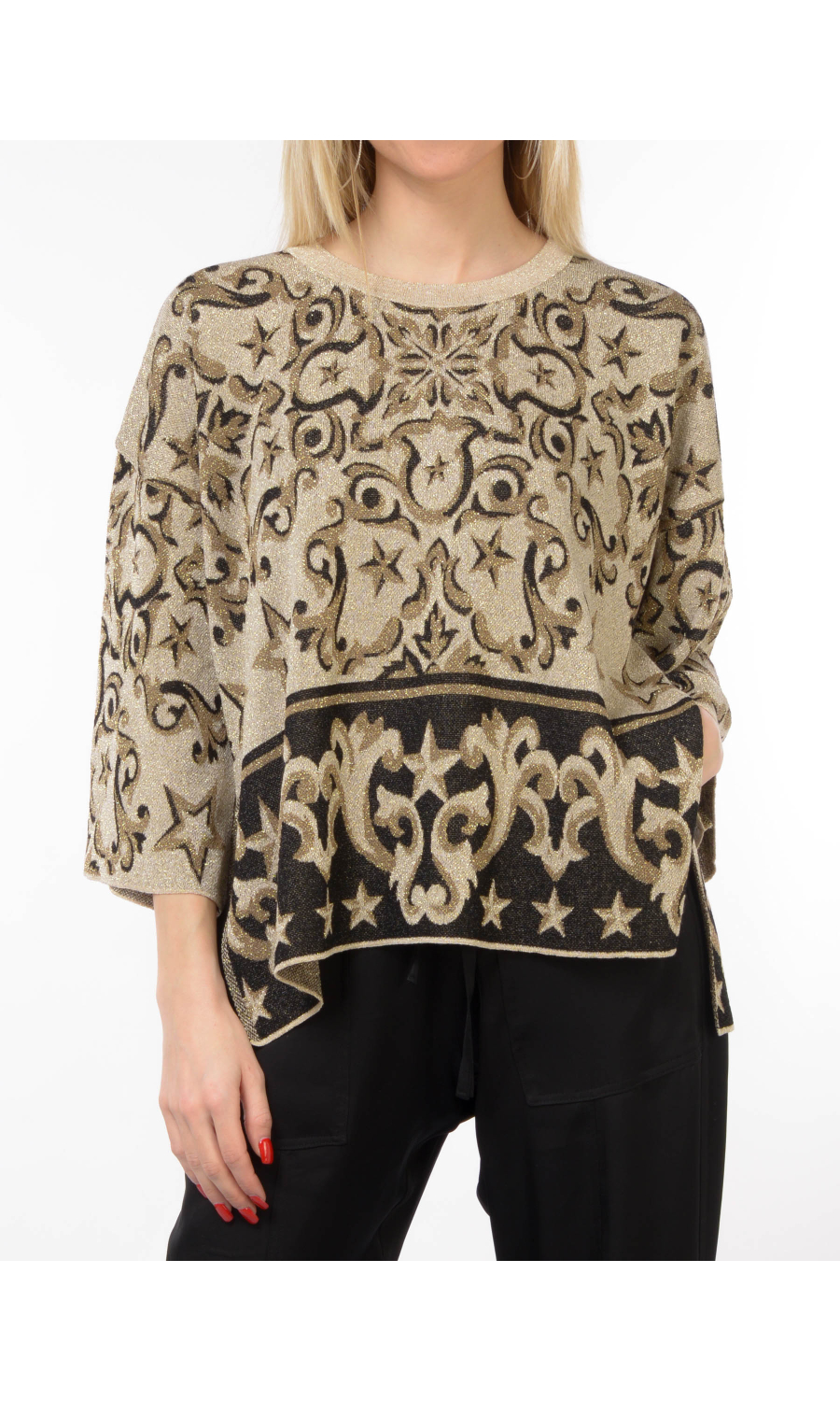 maglia da donna Akep boxy a fantasia jacquard