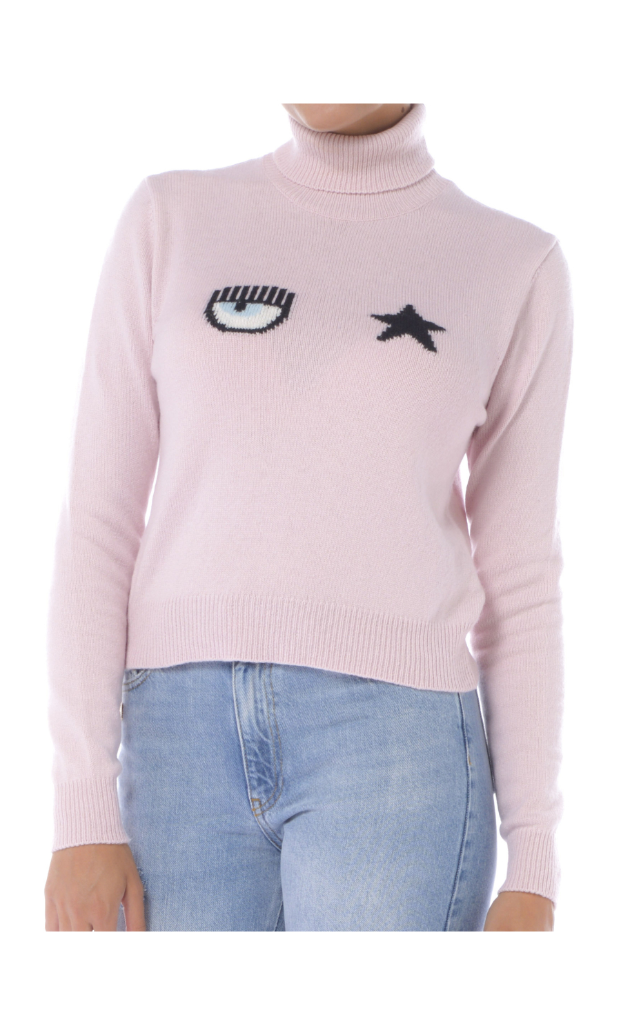 maglia da donna Chiara Ferragni dolcevita con logo