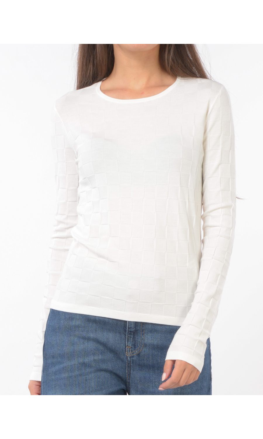 maglia da donna Emporio Armani a girocollo a fantasia jacquard