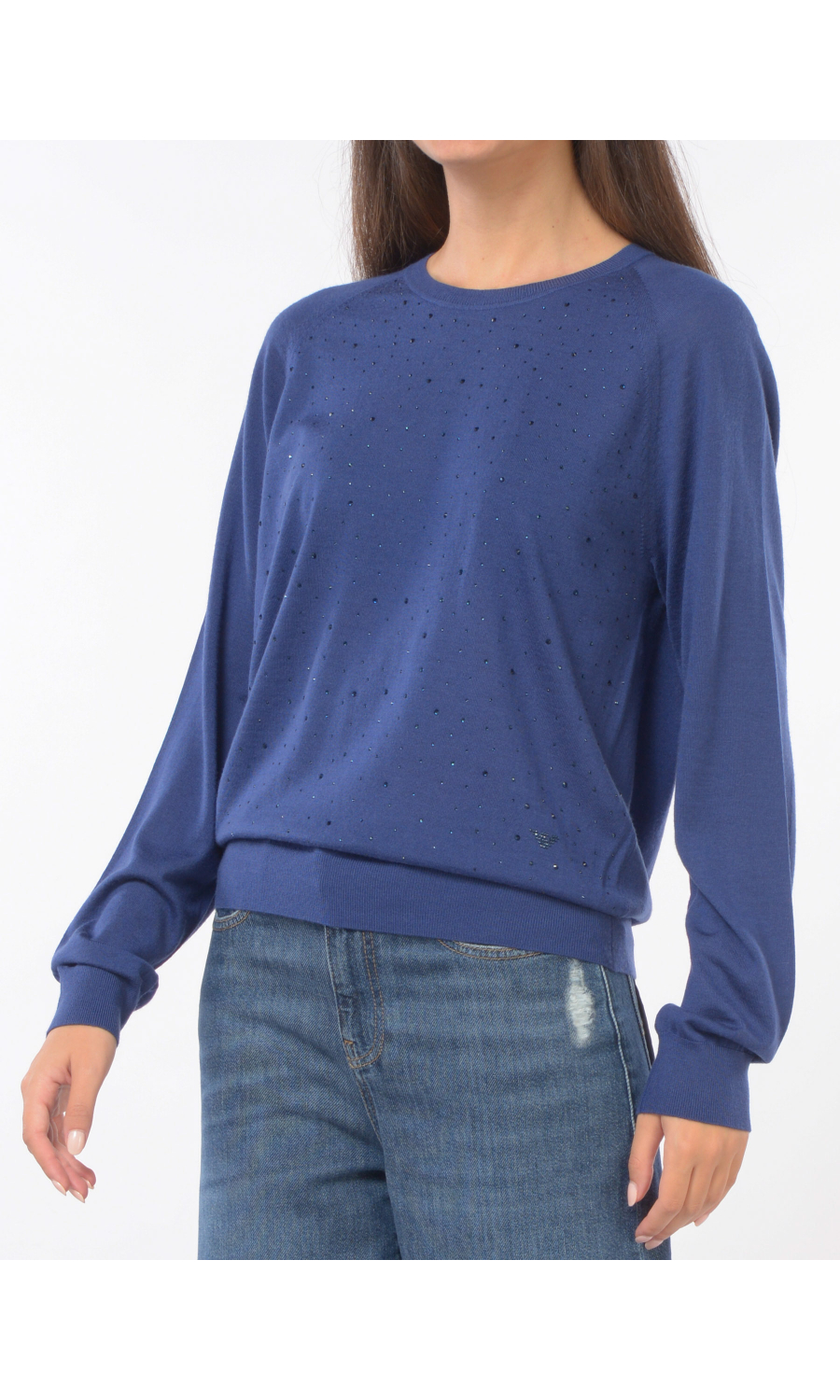 maglia da donna Emporio Armani in lana con strass