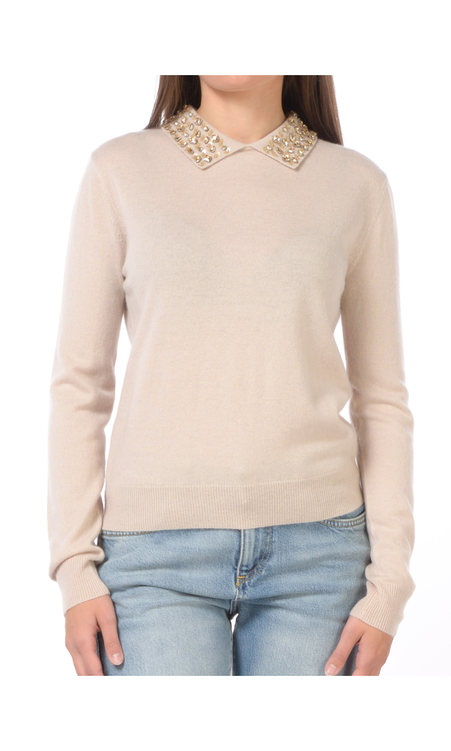 maglia da donna Icona By Kaos collo a camicia con pietre