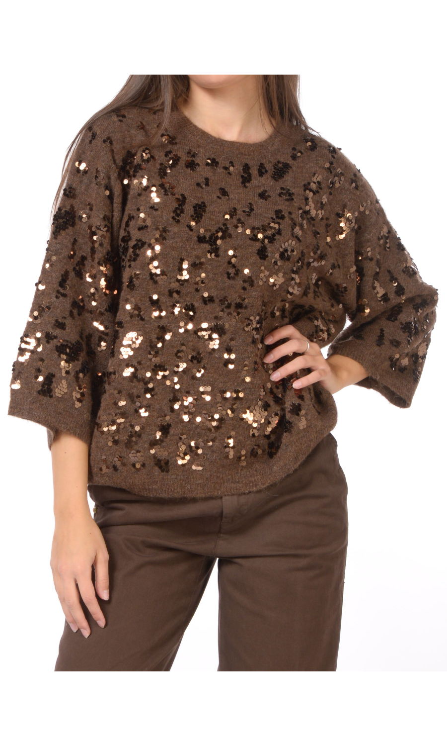 maglia da donna Icona By Kaos manica tre quarti con apilettes