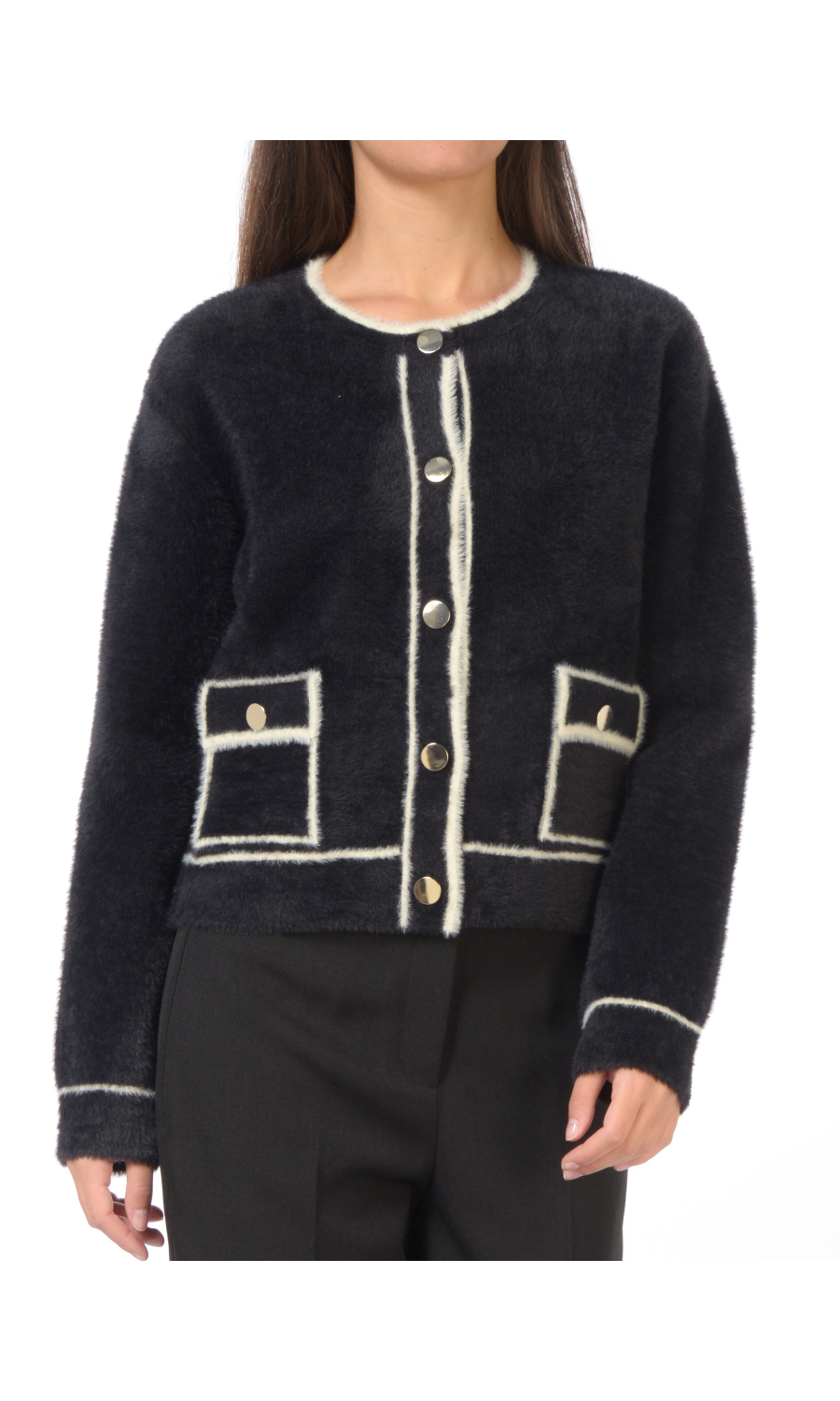 maglia da donna Icona By Kaos aperta effetto peluche