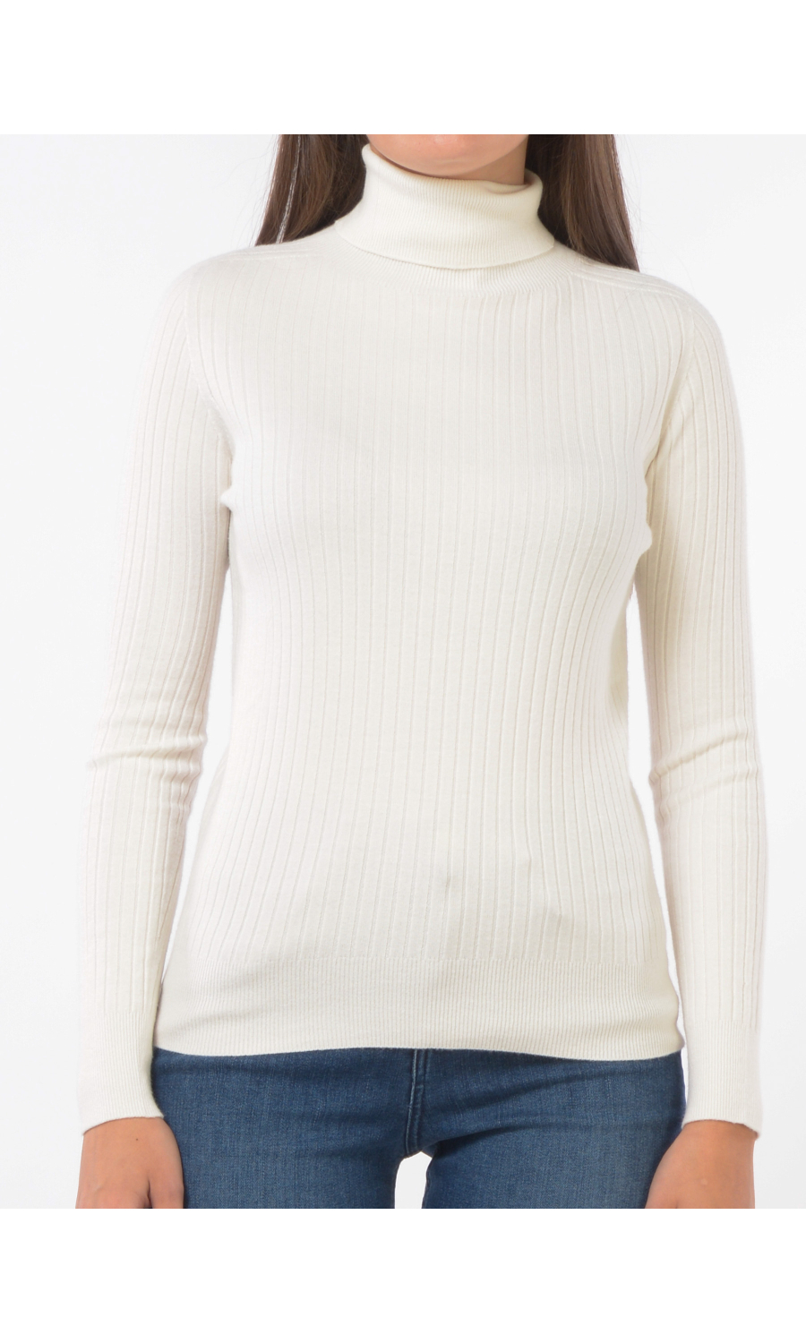 maglia da donna Kaos Jeans lupetto a coste