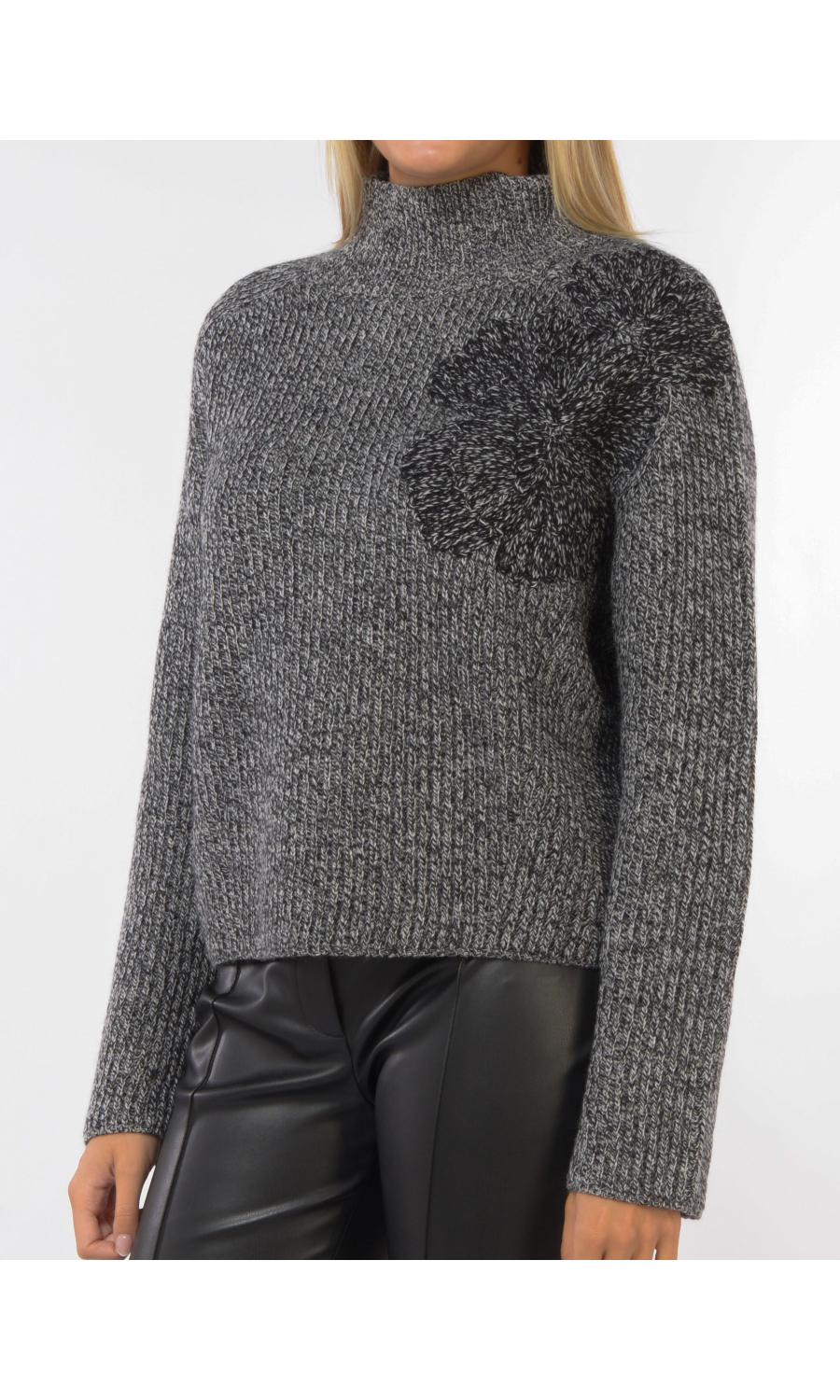 maglia da donna Liu Jo in misto lana con ricamo a fiore