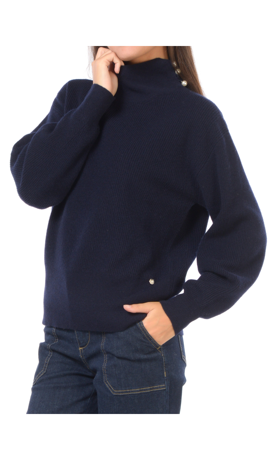 maglia da donna Liu Jo a lupetto con applicazioni