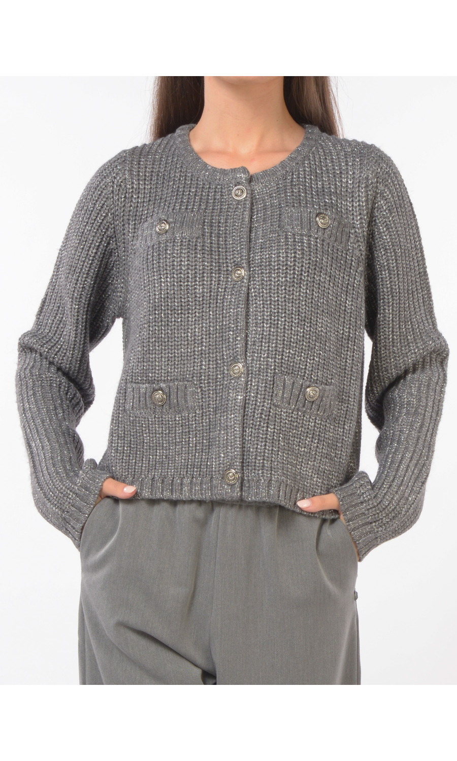 maglia da donna Liu Jo aperta con fili lurex