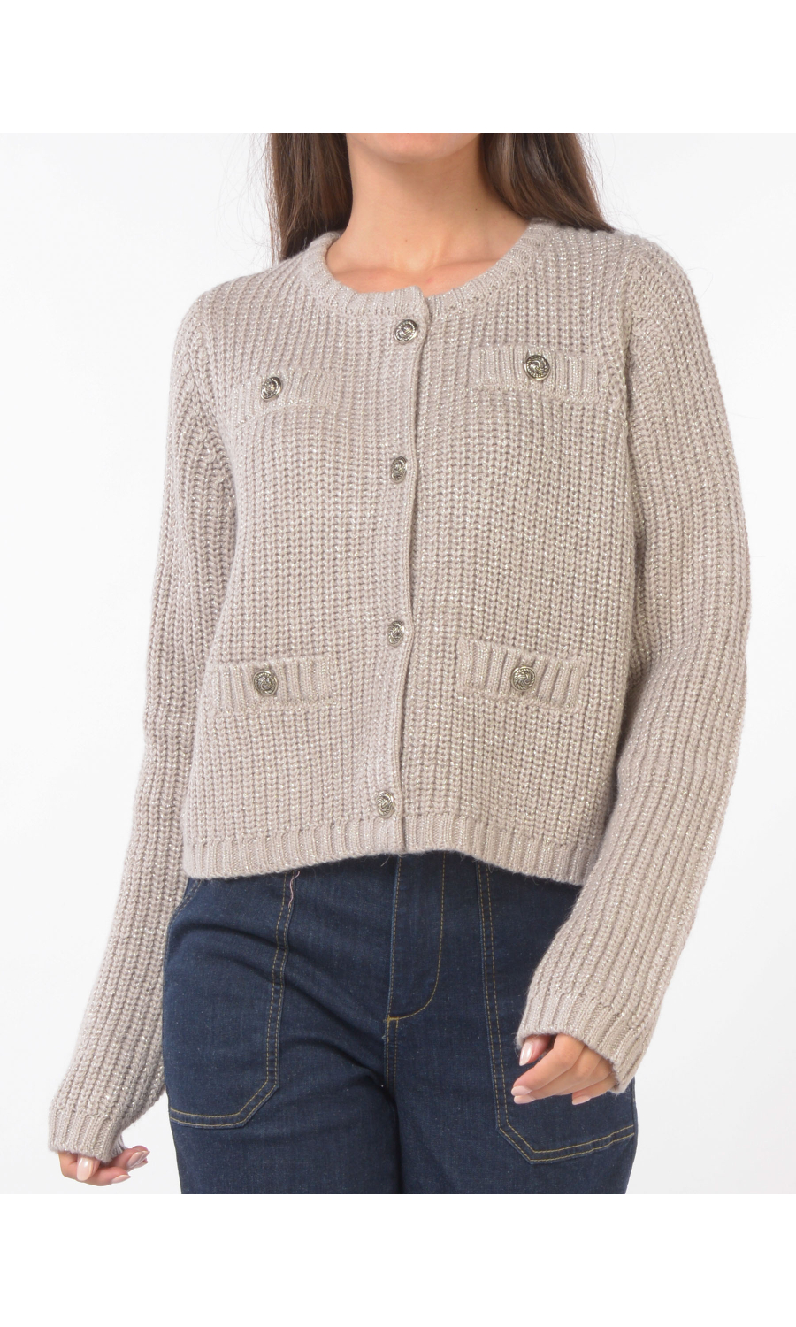 maglia da donna Liu Jo aperta con fili lurex