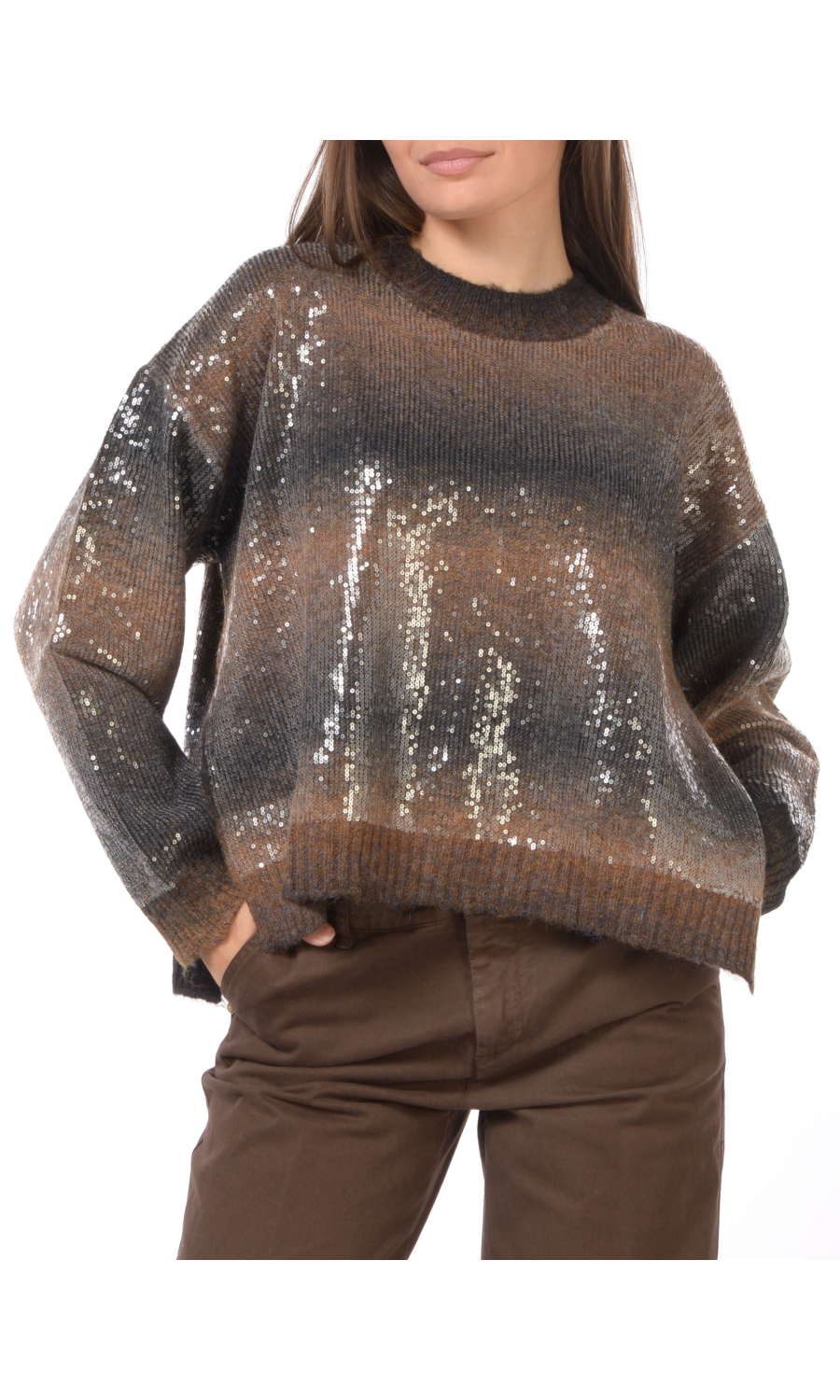 maglia da donna Liu Jo over con pailettes