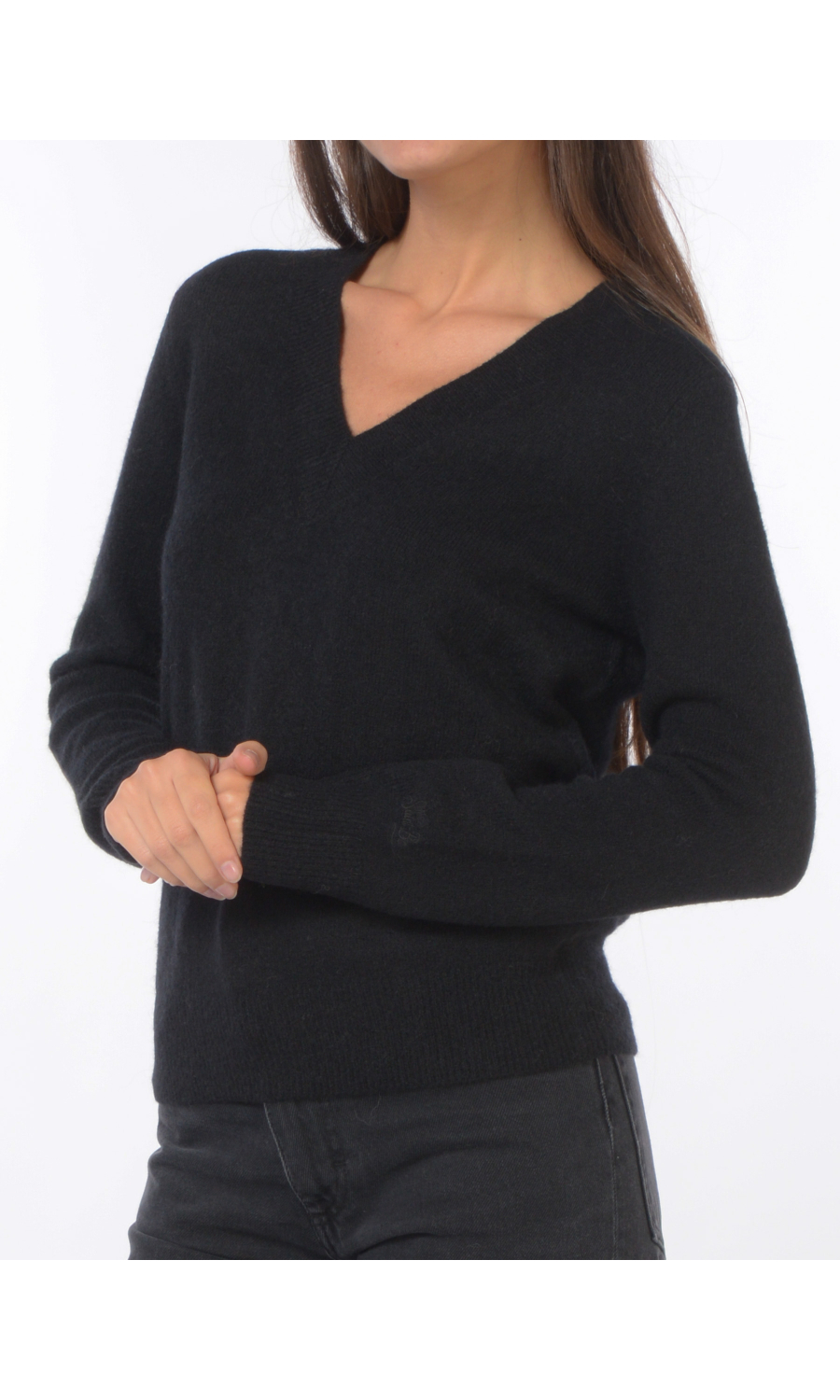 maglia da donna Mc2 Saint Barth scollo a V in lana e alpaca