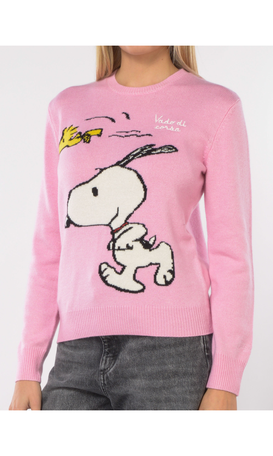 maglia da donna Mc2 Saint Barth Snoopy Corsa con ricamo