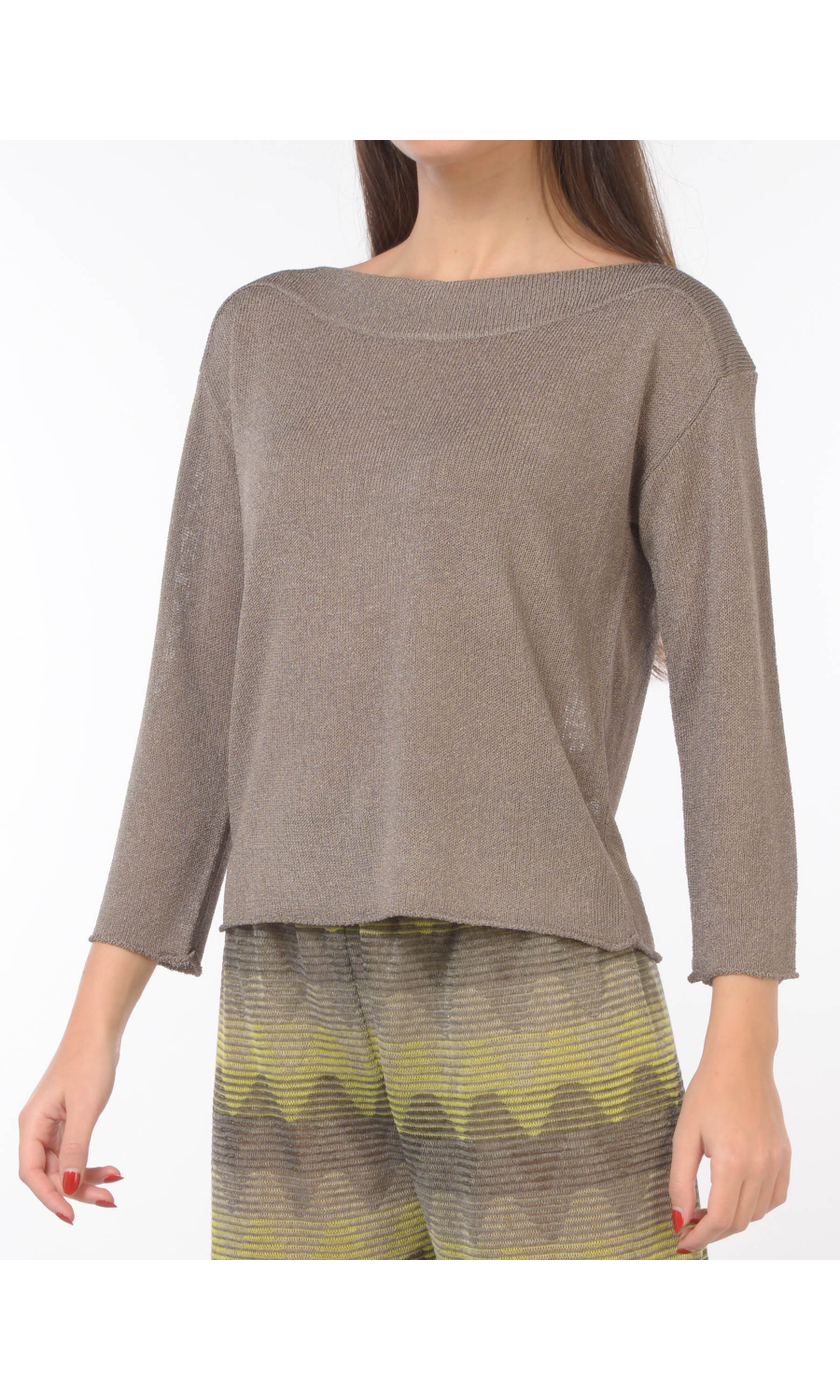 maglia da donna Nenette in viscosa con scollo a barchetta