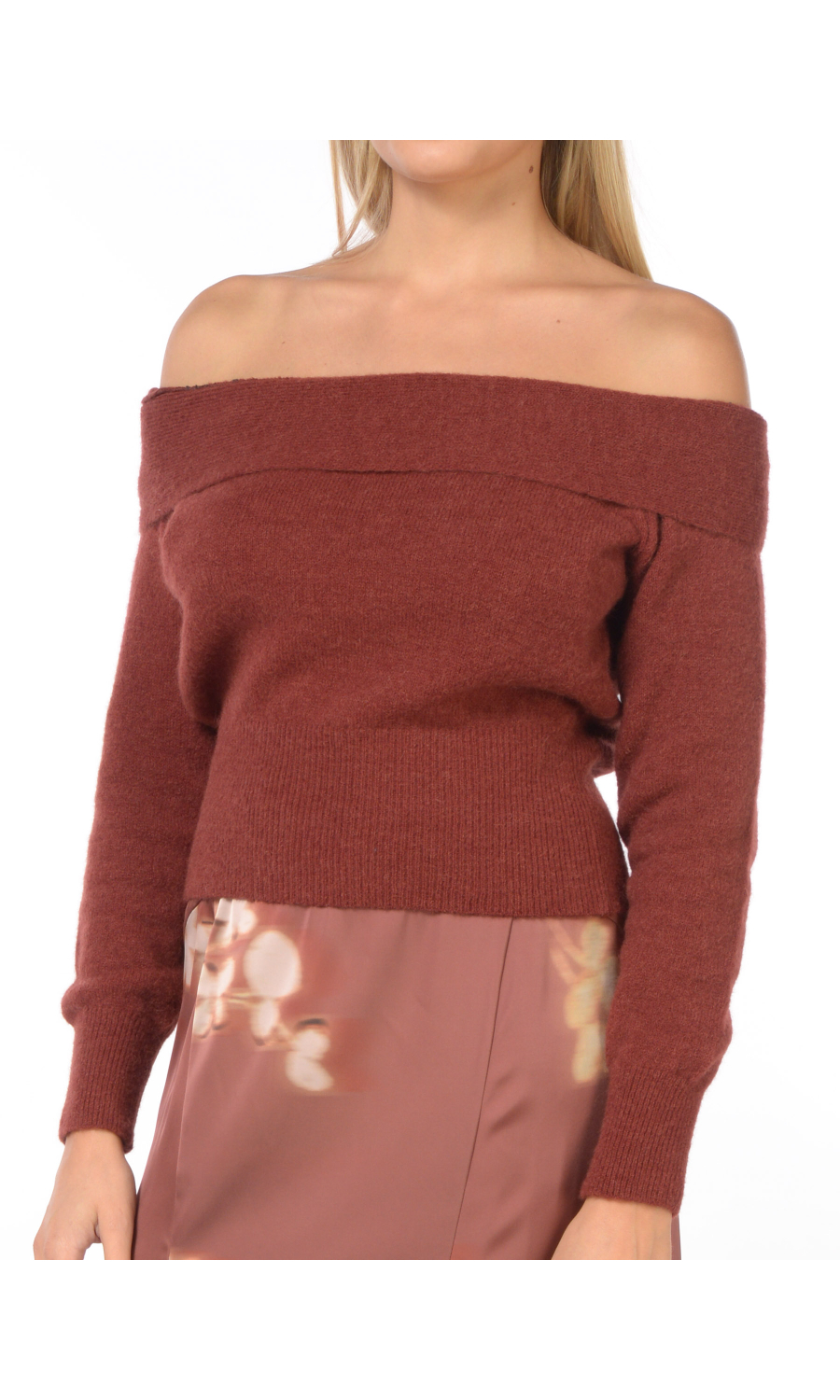 maglia da donna Nenettescollo a barchetta tinta unita