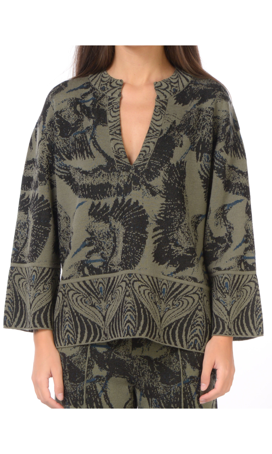 maglia da donna Nenette di misto lana a fantasia