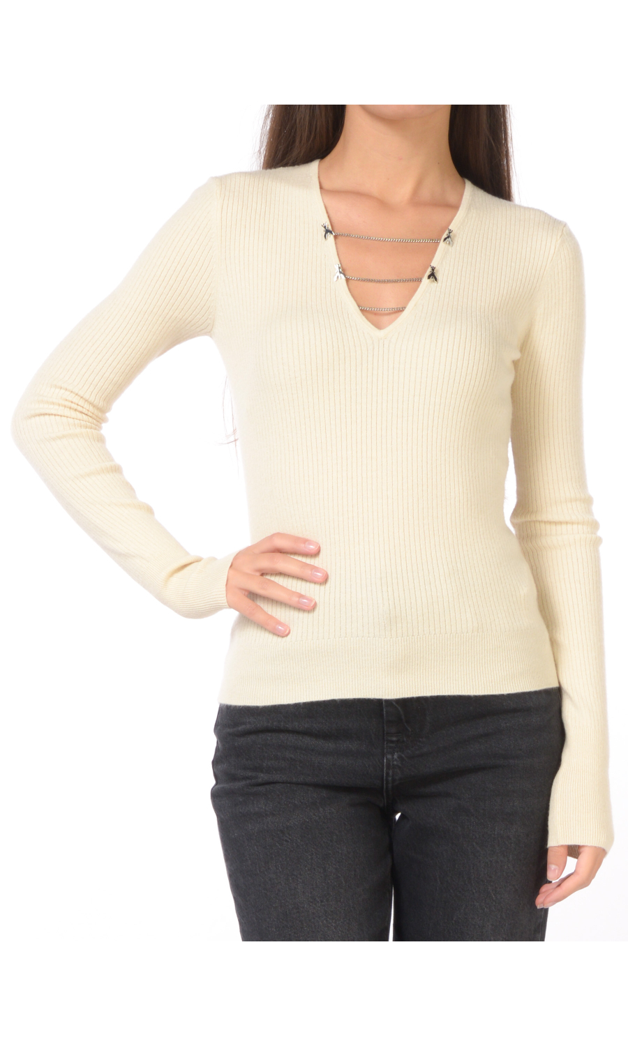 maglia da donna Patrizia Pepe Essential con catene