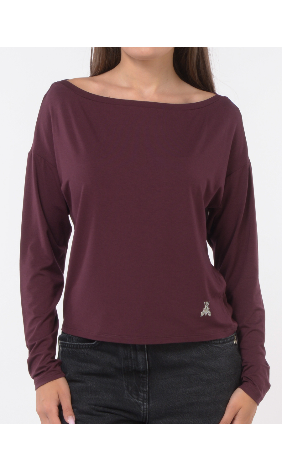 maglia da donna Patrizia Pepe bitessuto con scollo a barchetta