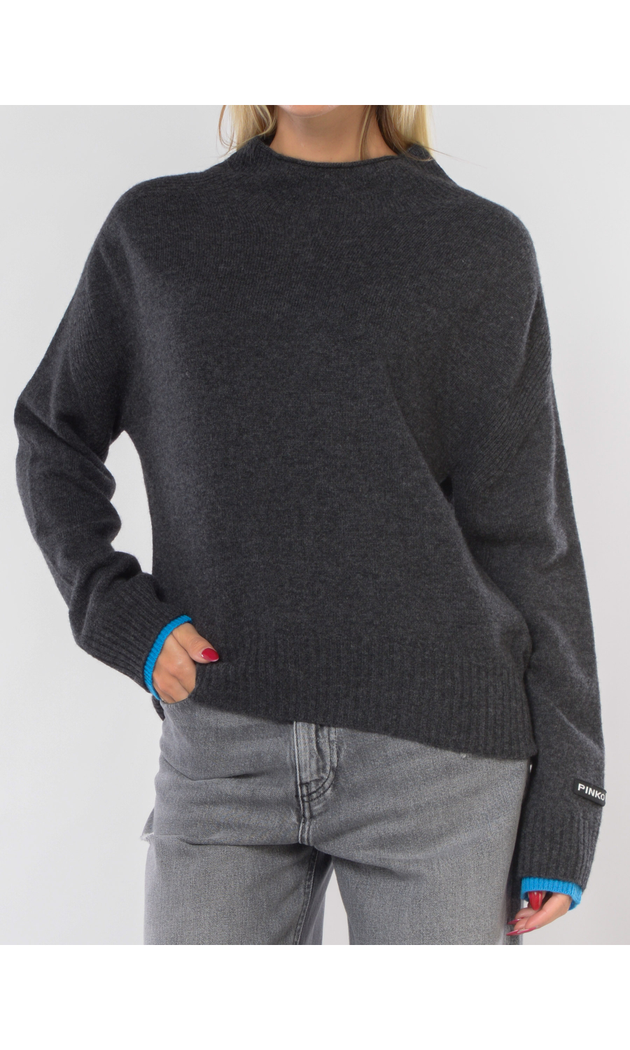 maglia da donna Pinko in lana e cachemire con doppio polso