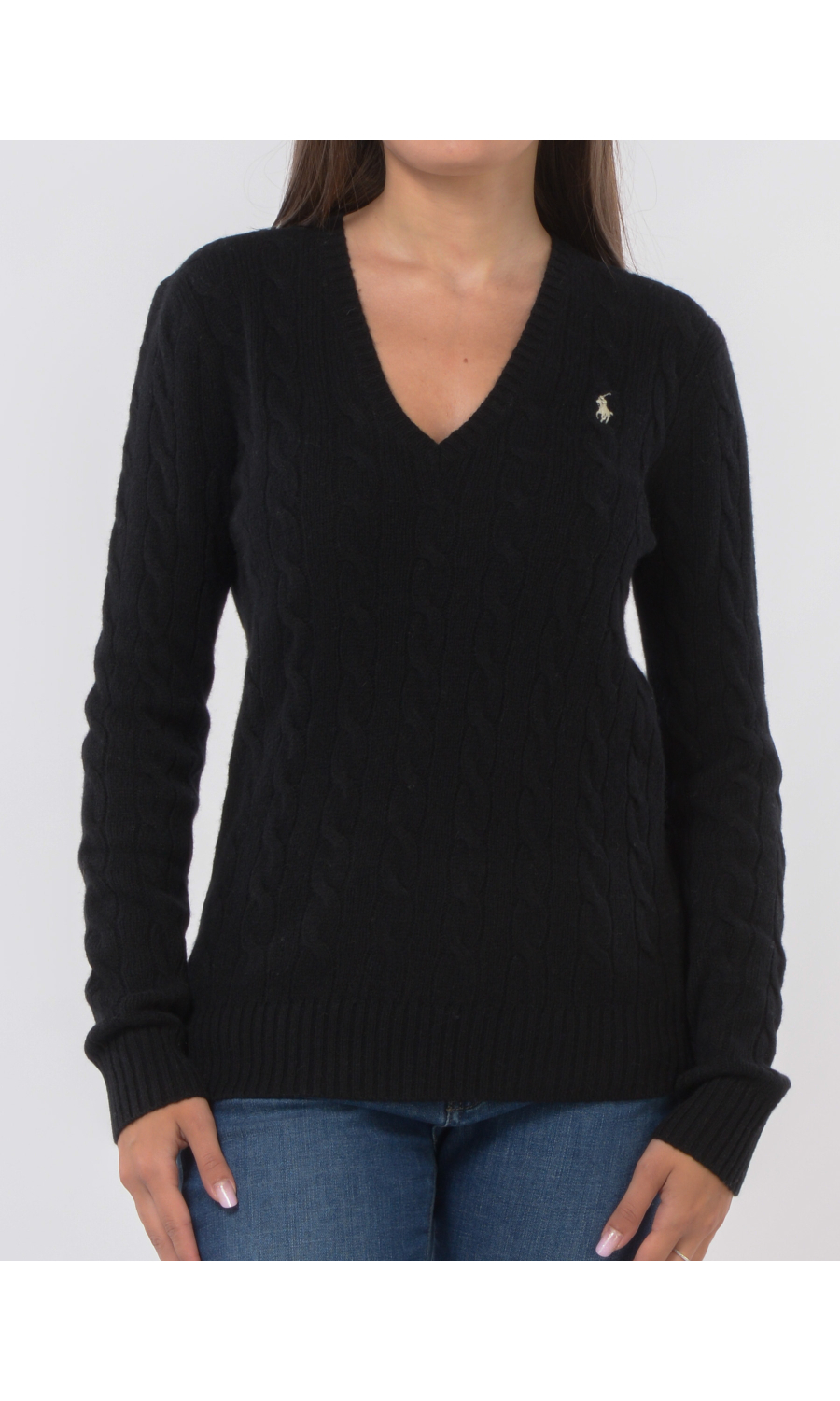 maglia da donna Ralph Lauren con scollo a V in lana e cahemire