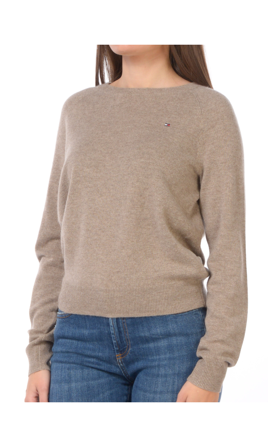 maglia da donna Tommy Hilfiger girocollo con logo