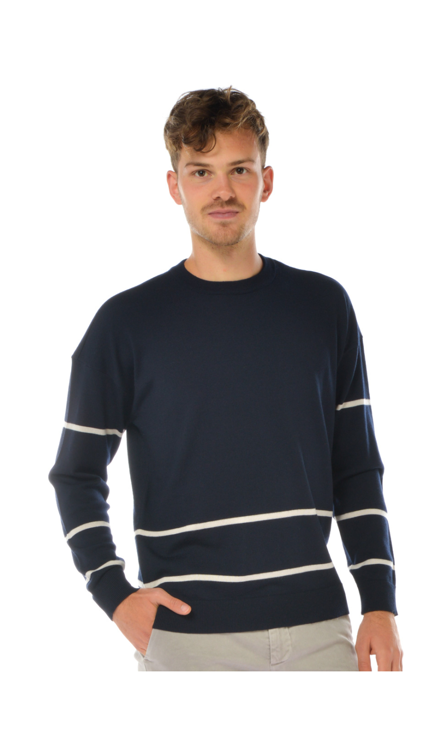 maglia da uomo Emporio Armani girocollo a righe