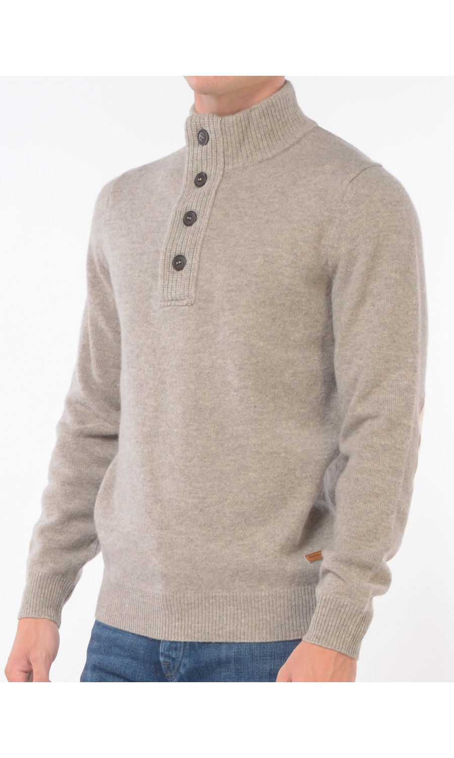 maglia da uomo Barbour con bottoni e toppe