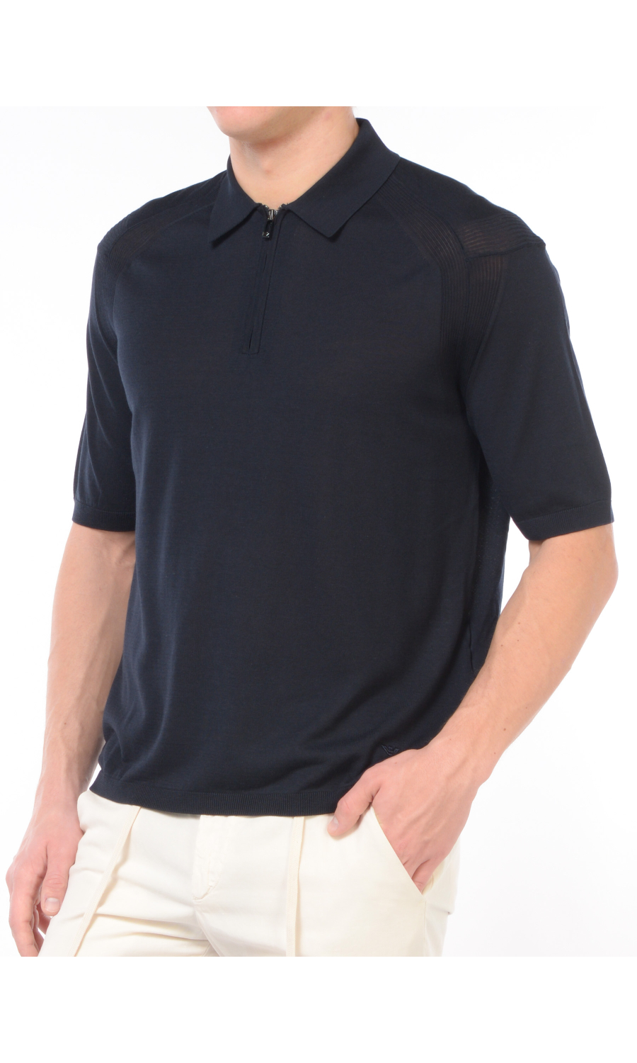 maglia da uomo Emporio Armani con colleto e zip