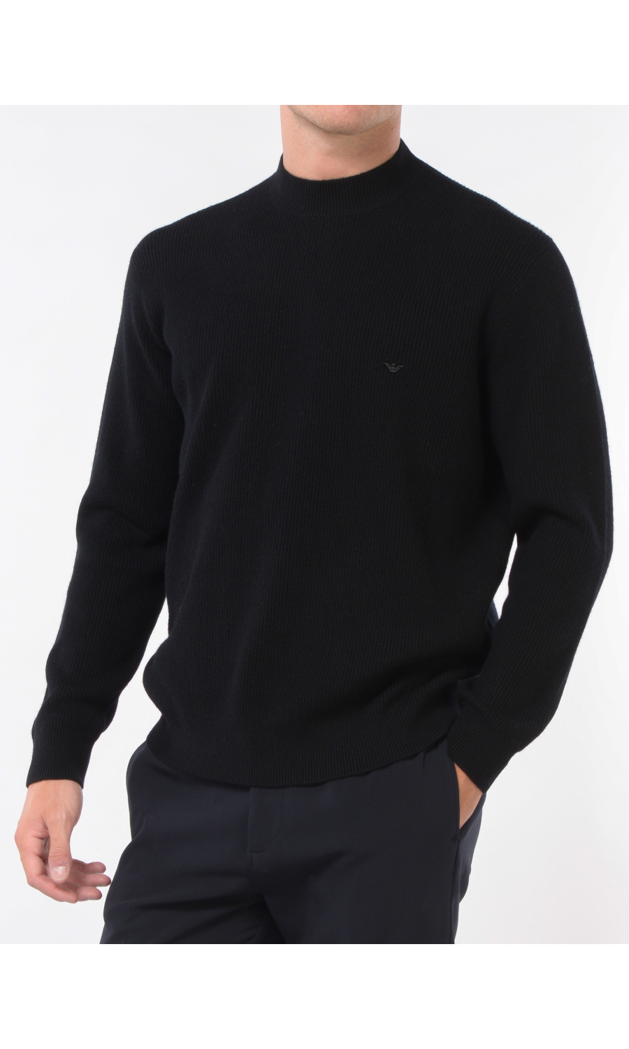 maglia da uomo Emporio Armani a coste con logo