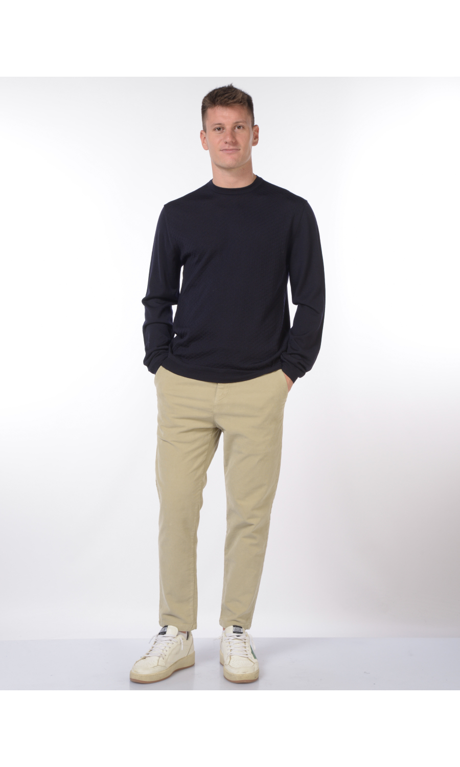 maglia da uomo Hosio girocollo lavorata