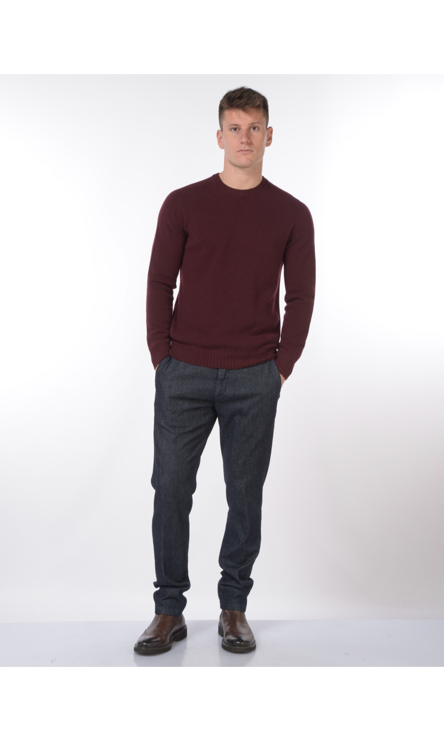 maglia da uomo Jeordies girocollo lana e cachemire