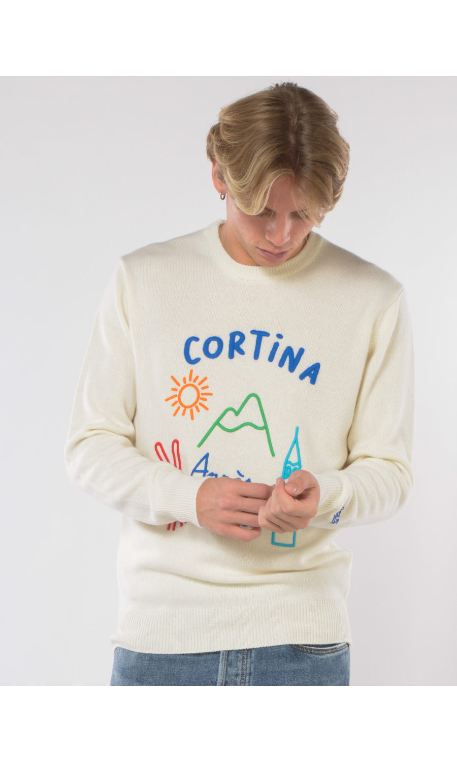 maglia da uomo Mc2 Saint Barth girocollo ricamo cortina