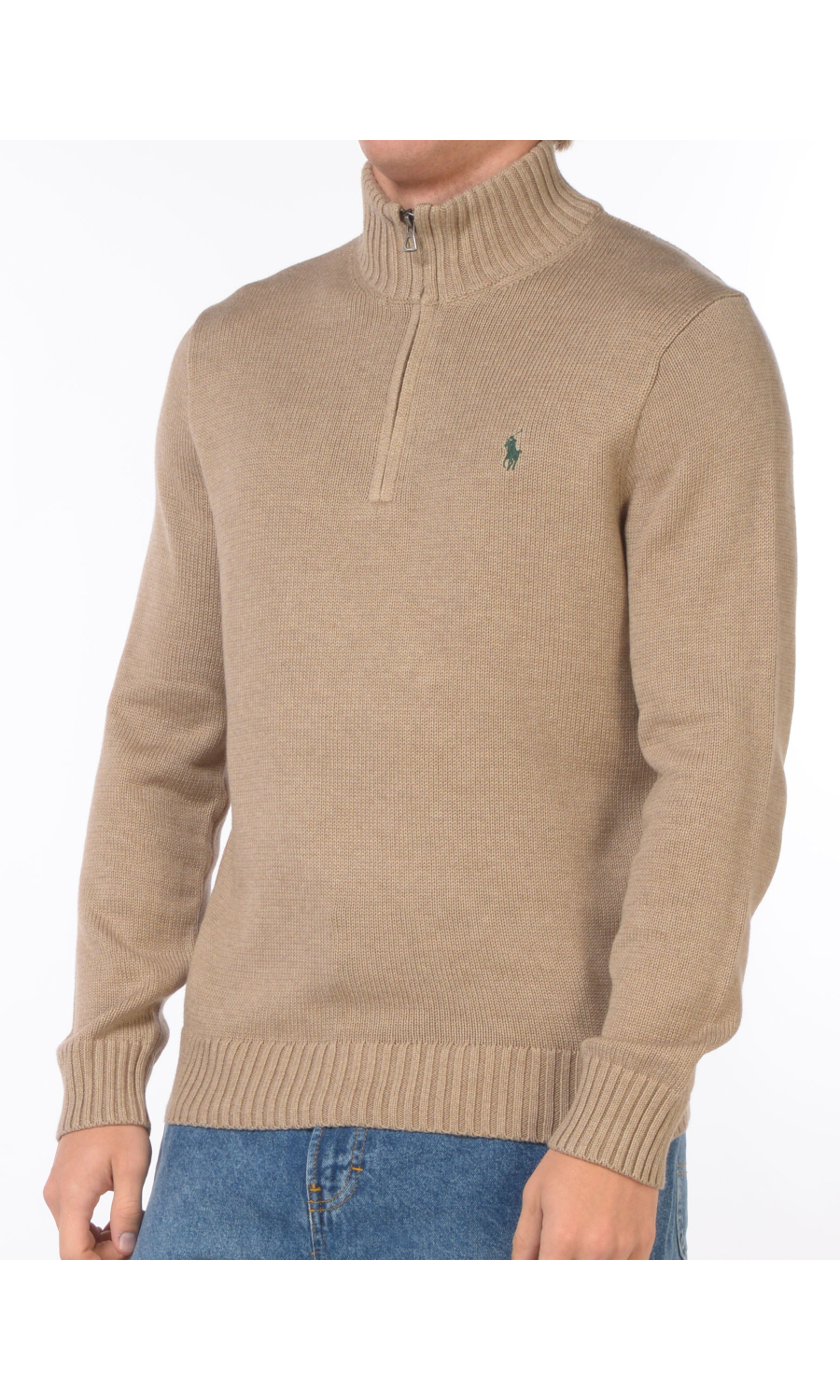 maglia da uomo Ralph Lauren mezza zip con logo