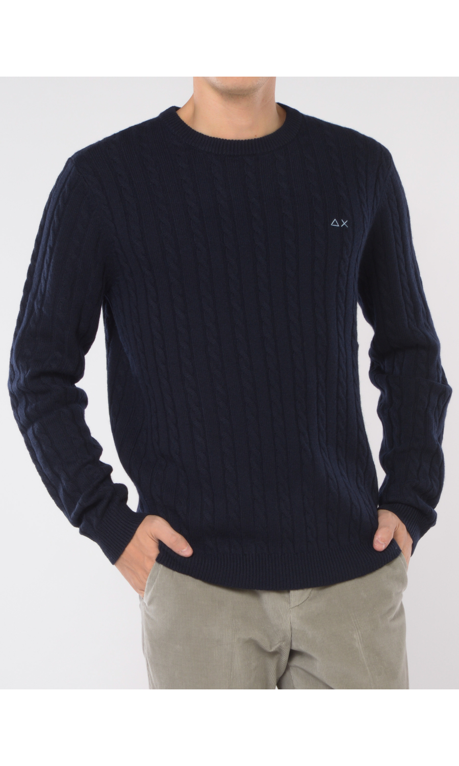 maglia da uomo Sun68 a trecce con logo