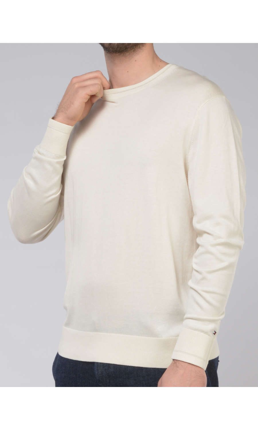 maglia da uomo Tommy Hilfiger girocollo in cotone e lyocell