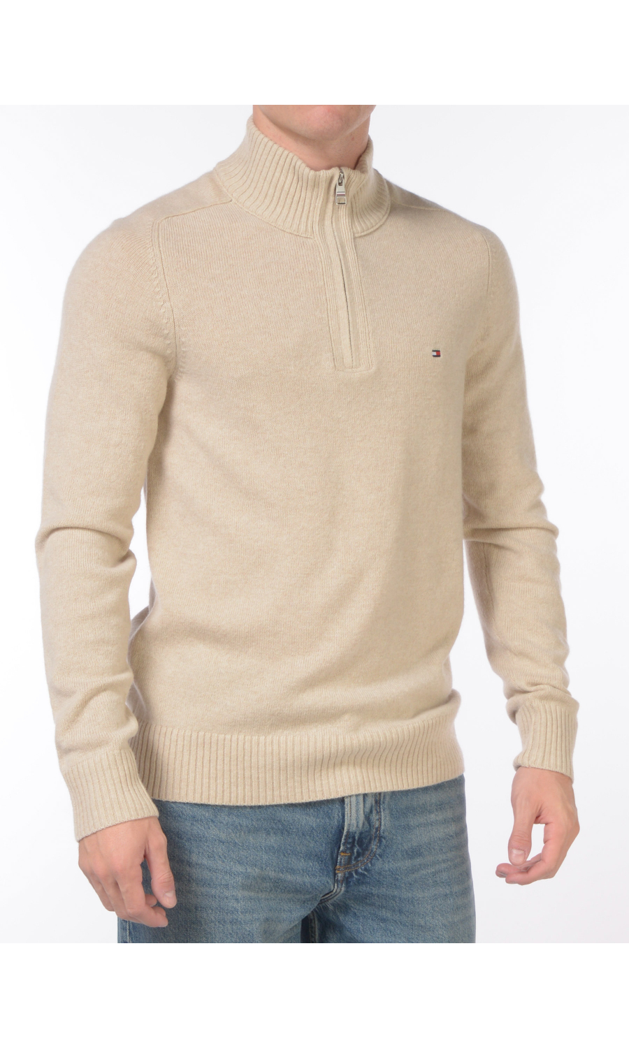 maglia da uomo Tommy Hilfiger mezza zip con logo