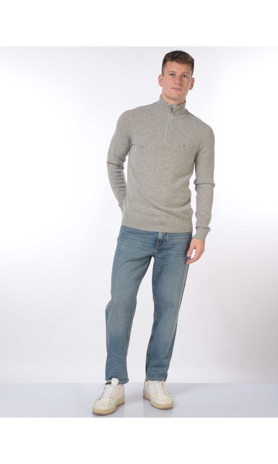 maglia da uomo Tommy Hilfiger mezza zip con logo