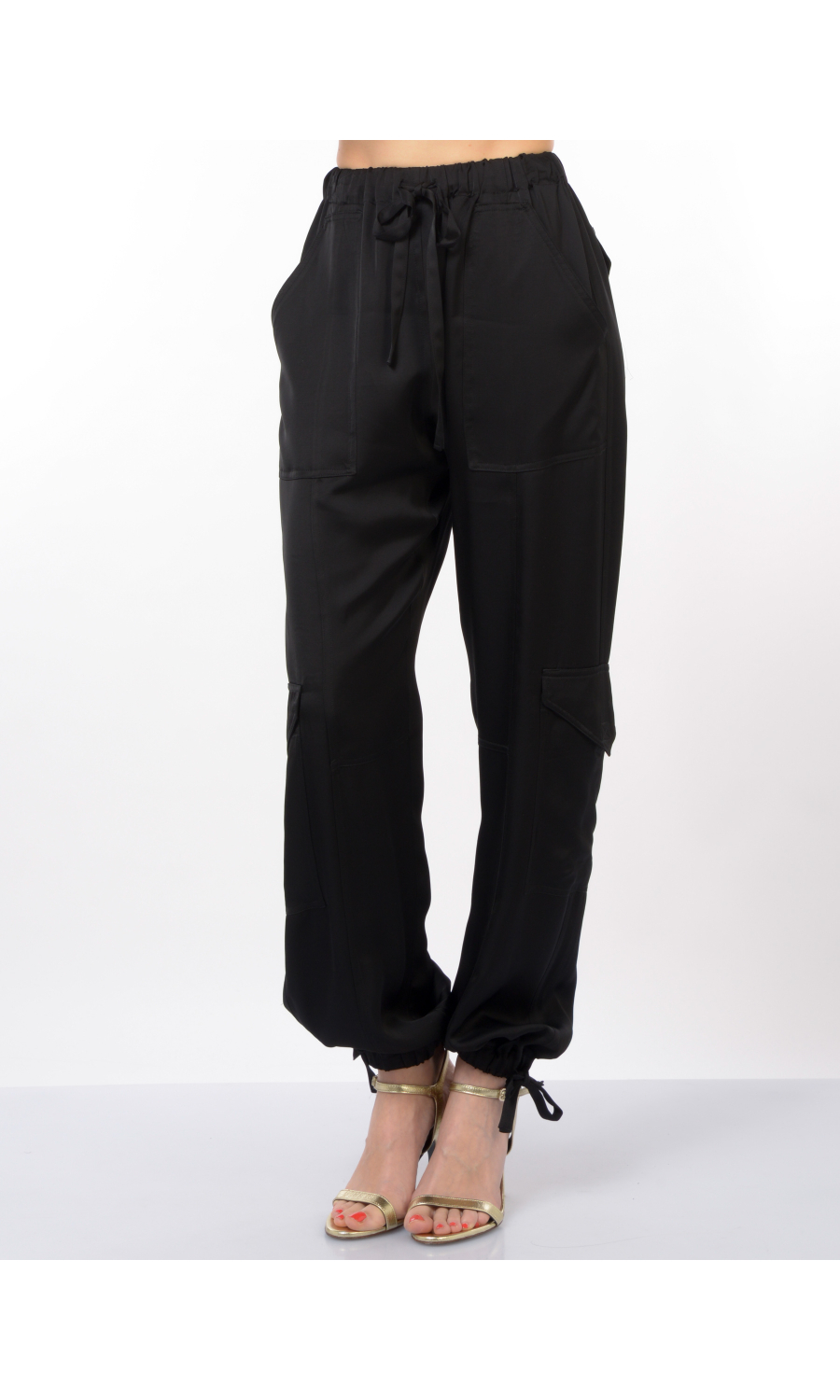 pantalone da donna Akep cargo effetto raso