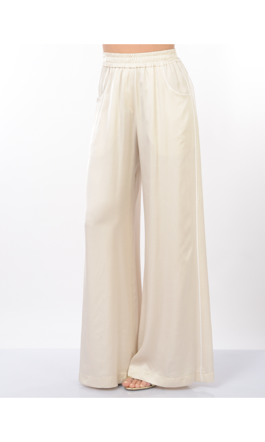 pantalone da donna Akep ampio effetto raso