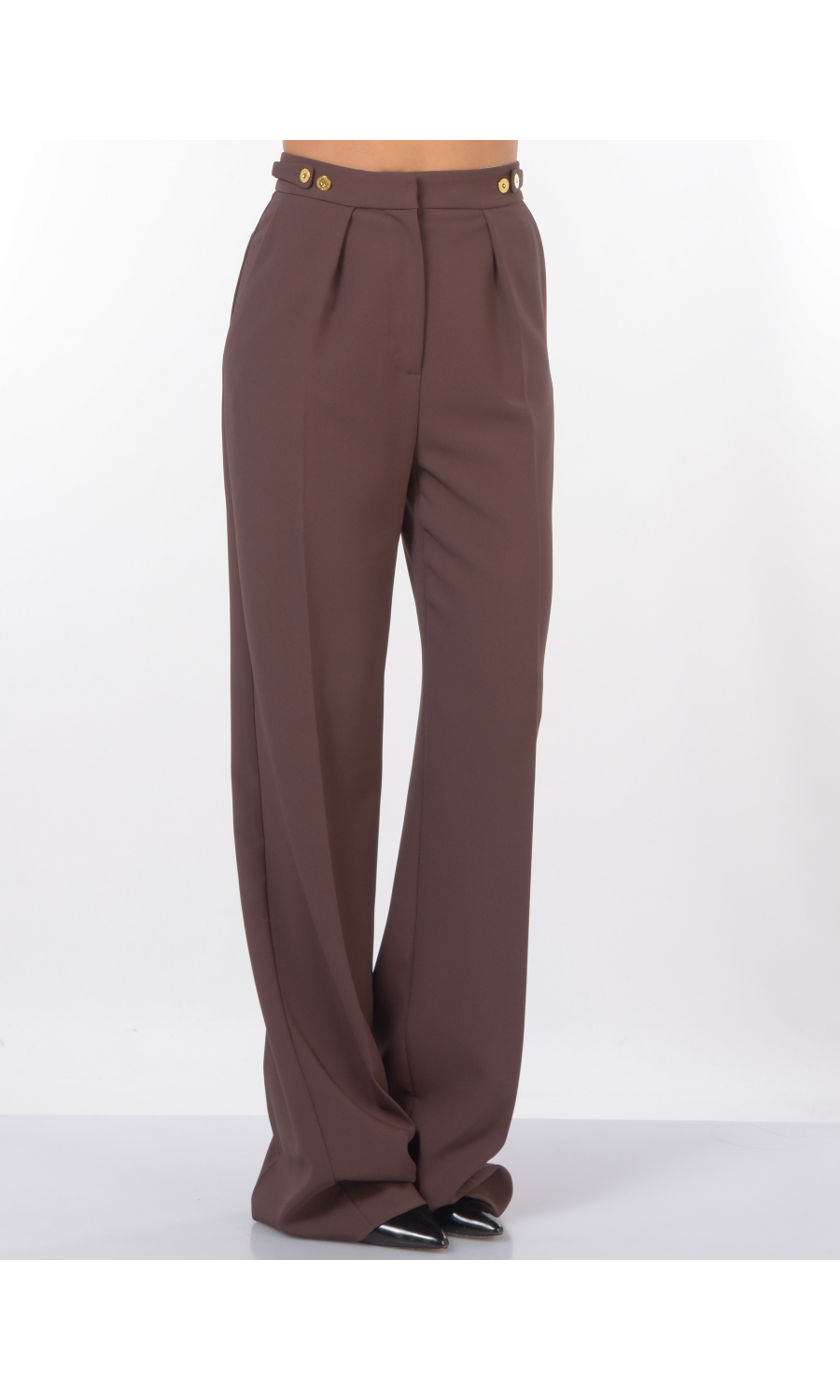 pantalone da donna Elisabetta Franchi con pinces ed applicazioni