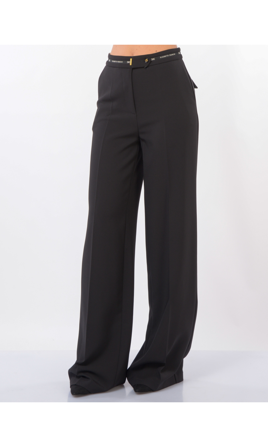 pantalone da donna Elisabetta Franchi a palazzo in crepe