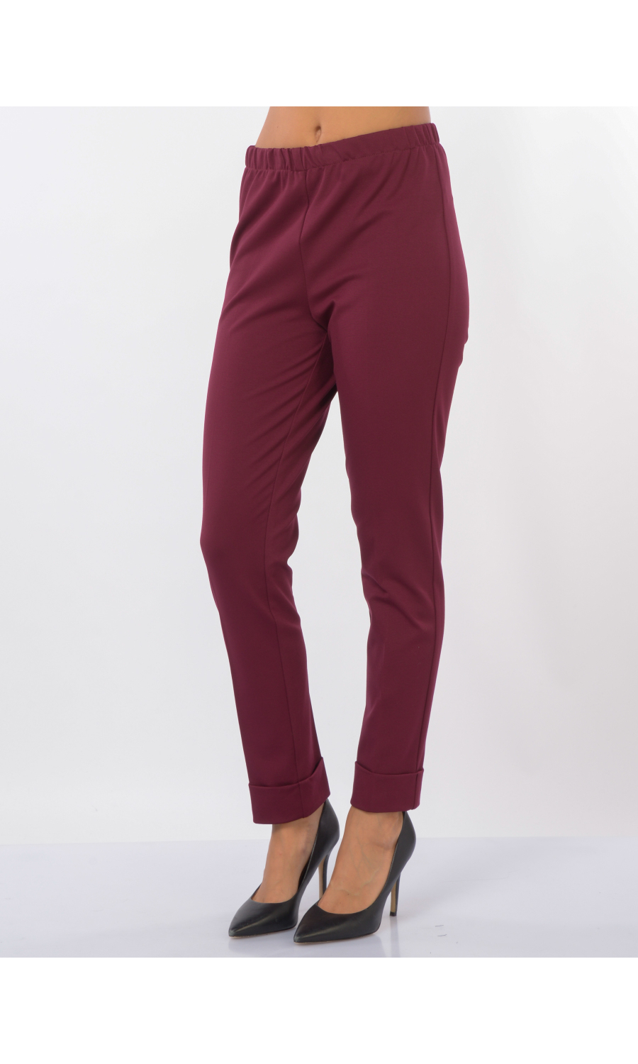 pantalone da donna Jurere a sigaretta con elastico e balza