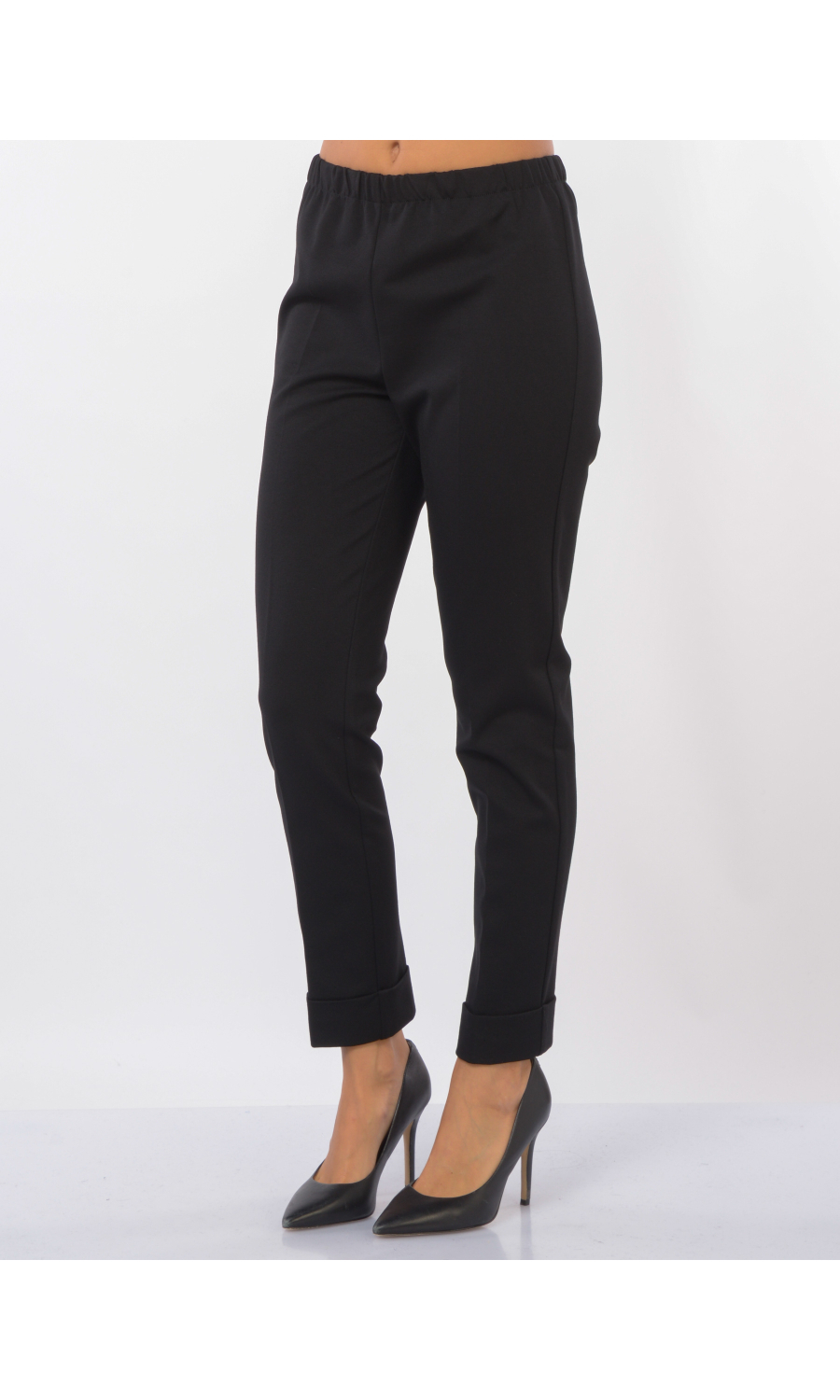 pantalone da donna Jurere a sigaretta con elastico e balza