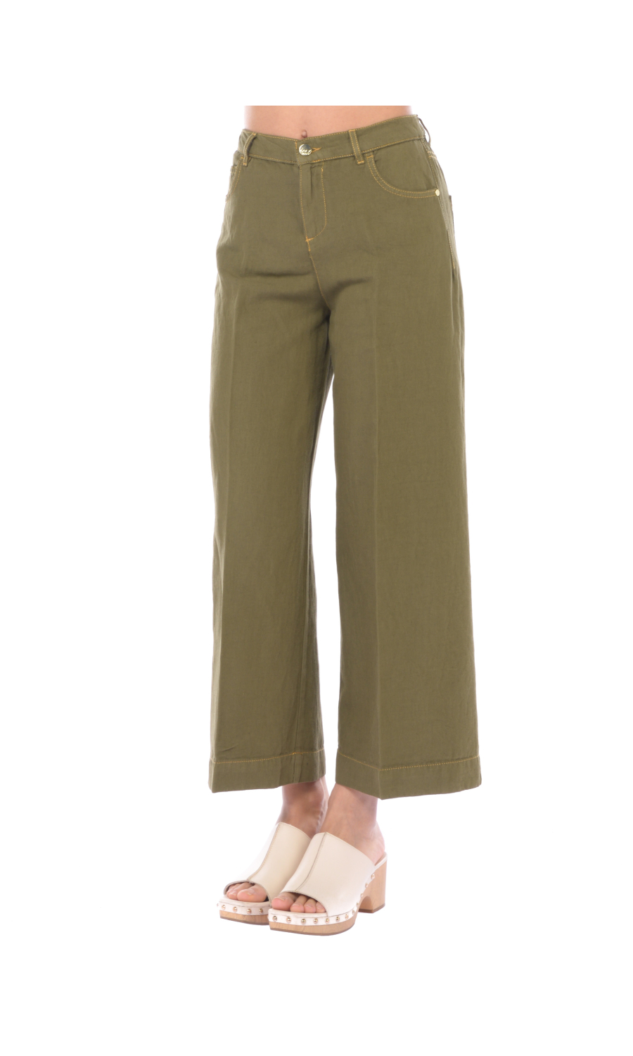 pantalone da donna Kaos cropped con impunture