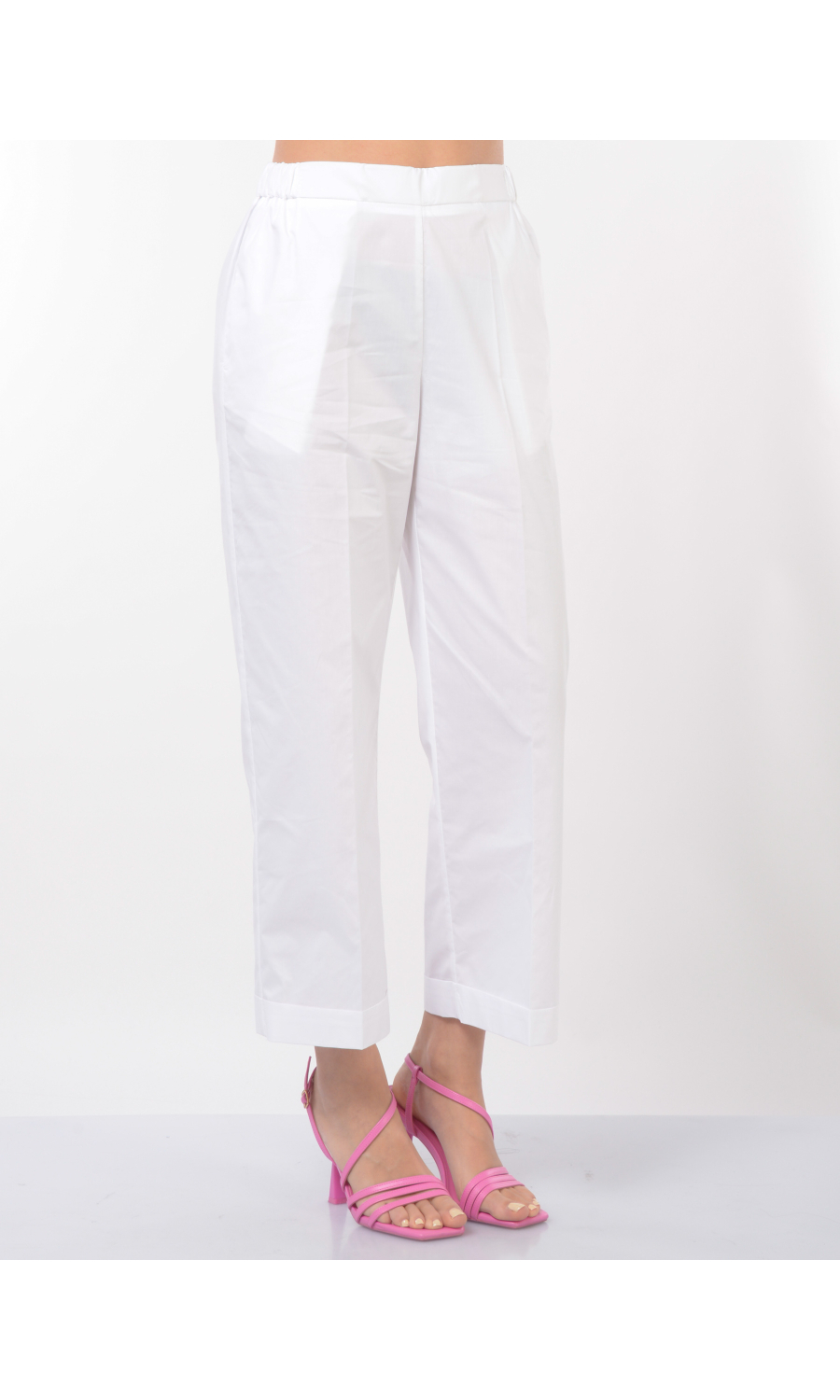 pantalone da donna Meimeij con elastico e balza