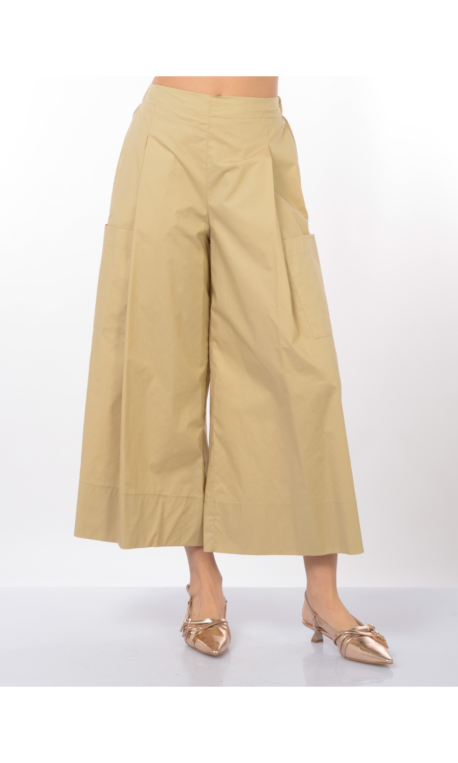 pantalone da donna Meimeij effetto gonna con pieghe