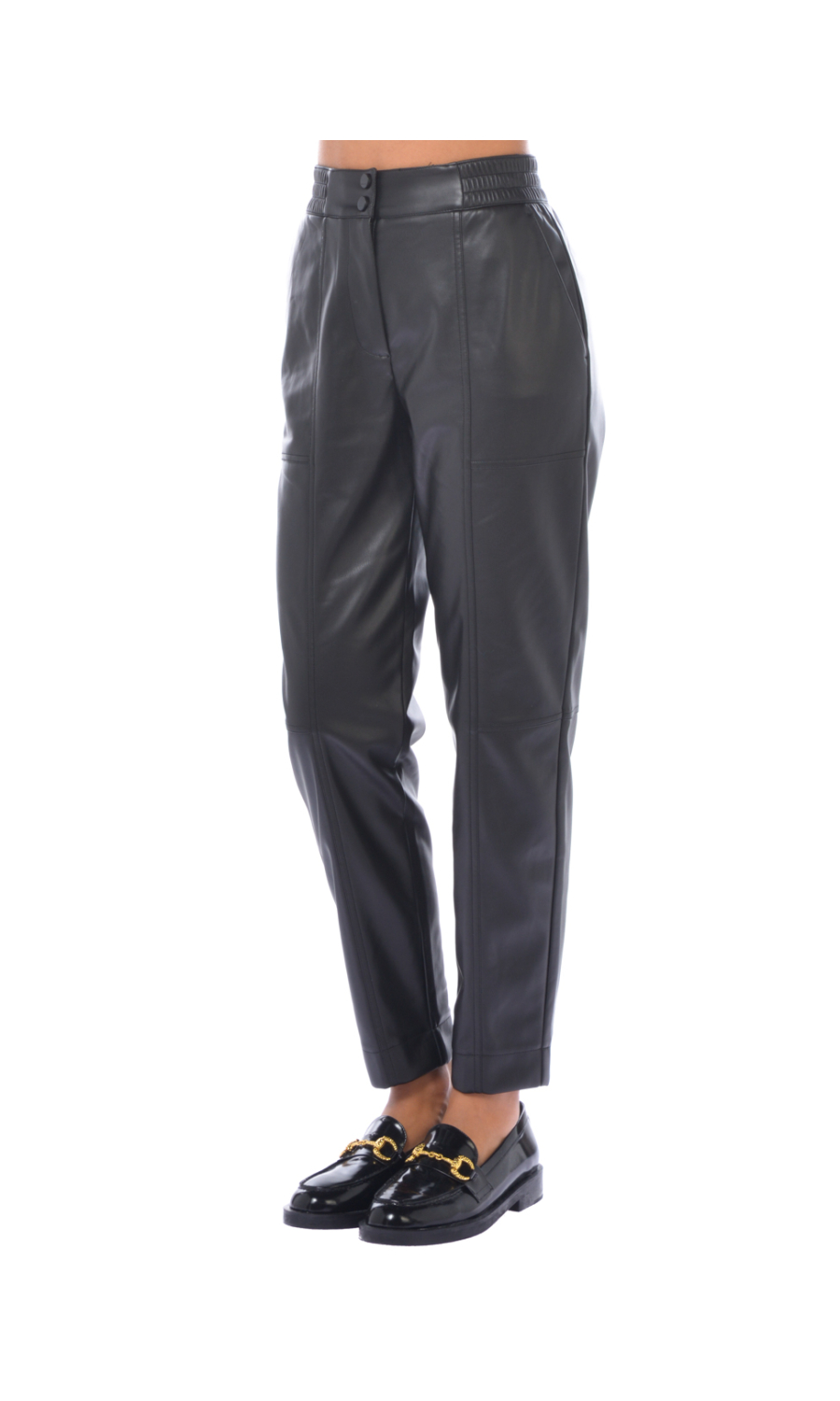 pantalone da donna Nenette in similpelle con elastico