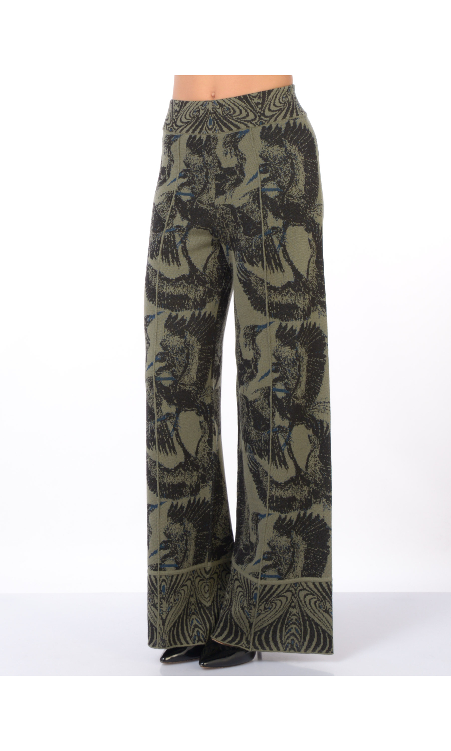 pantalone da donna Nenette in maglia a fantasia