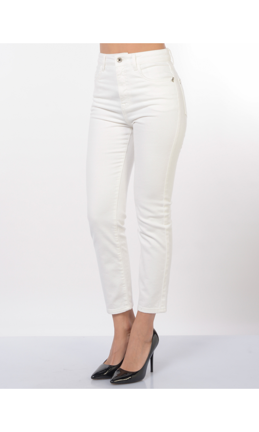 pantalone da donna Patrizia Pepe mom fit in bull di cotone